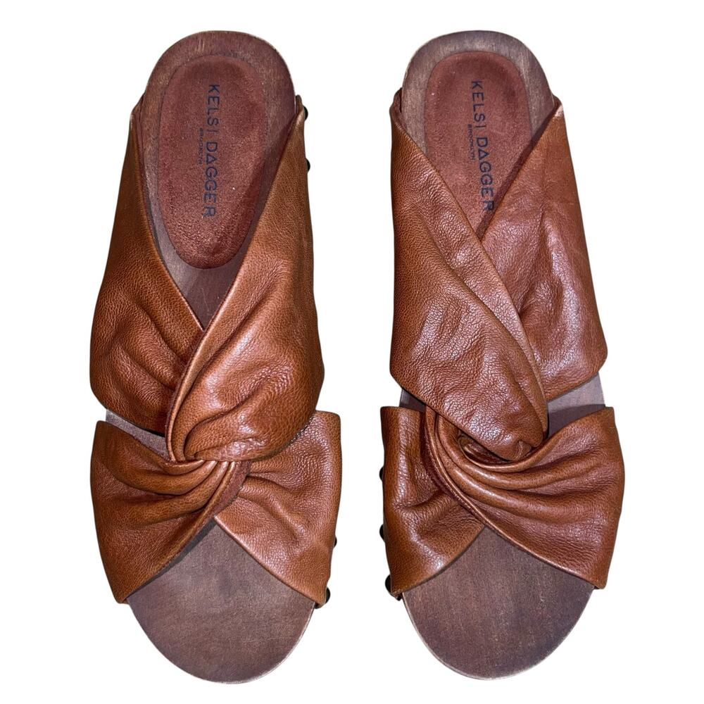 Kelsi Dagger Wood Slide Sandals Brooklyn Sprinter Clog - Picture 3 of 13